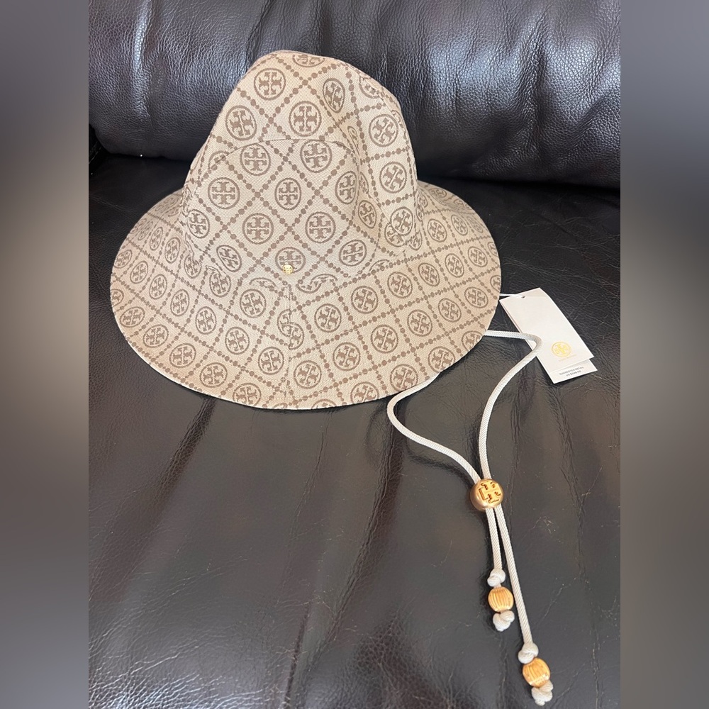 Tory Burch Tan Logo Print Hat